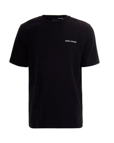Daily Paper Logo-embroidered Cotton T-shirt In Black