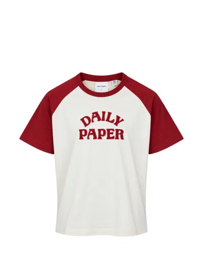 Daily Paper Logo-embroidered Raglan-sleeve T-shirt In White