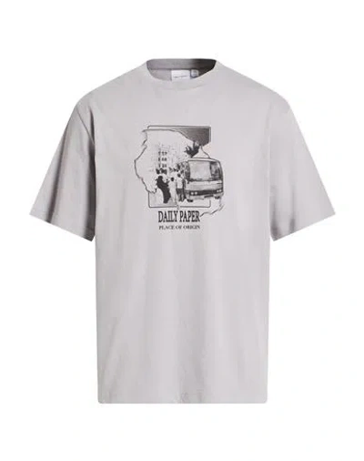 Daily Paper Man T-shirt Light Grey Size Xl Cotton In Gray