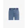 DAILY PAPER DAILY PAPER MEN'S BLUE ABASI LOGO-EMBROIDERED STRETCH-COTTON JERSEY SHORTS