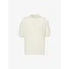 DAILY PAPER DAILY PAPER MENS FROST WHITE JABIR CROCHET-KNIT COTTON POLO SHIRT