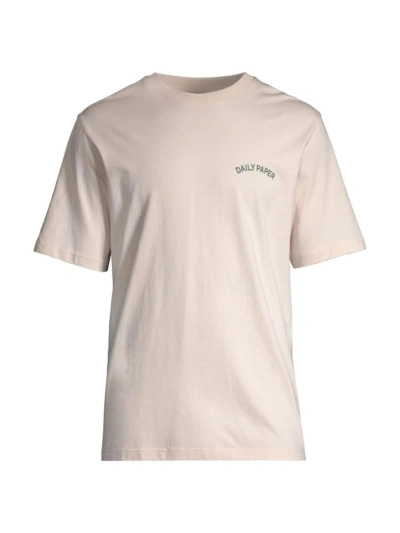Daily Paper Men's Migration Logo Cotton T-shirt In Moonstruck Beige
