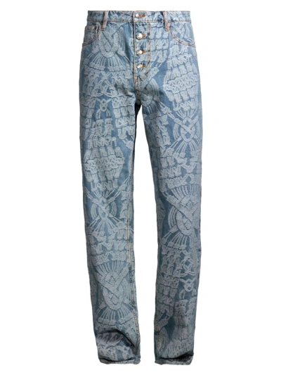 Daily Paper Men's Settle Macrame Jeans In Light Blue