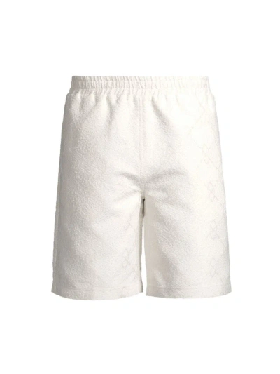 Daily Paper Men's Shakir Shield Boucle Shorts In Off White