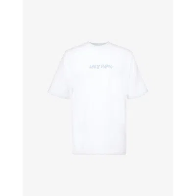Daily Paper Mens White Unified Logo-print Cotton-jersey T-shirt