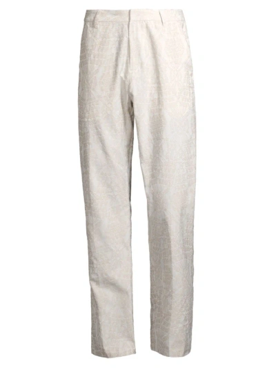 Daily Paper Men's Zuri Macrame Jacquard Pants In Moonstruck Grey