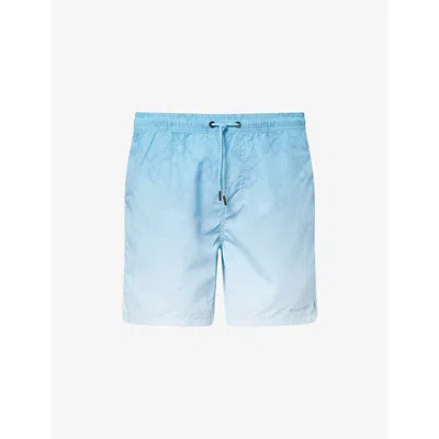 Daily Paper Mens Air Blue Ombre Dotted Logo-print Swim Shorts Xl