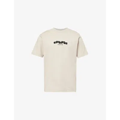 Daily Paper Mens Crewneck Brand-print Cotton-jersey T-shirt Beige