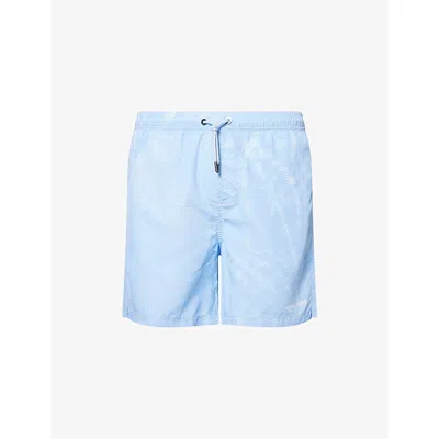 Daily Paper Mens Braids Logo-print Swim Shorts Blue