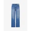 Daily Paper Mens New Mid Blue Amba Monogram-pattern Straight-leg Denim Jeans Xl In New Mid Blue