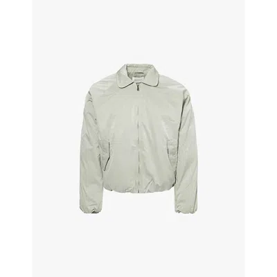 Daily Paper Mens Shadow Green Bantoe Logo-patch Woven Puffer Jacket