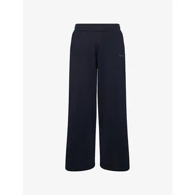 Daily Paper Mens Black Elasticated Wide-leg Cotton Jogging Bottoms