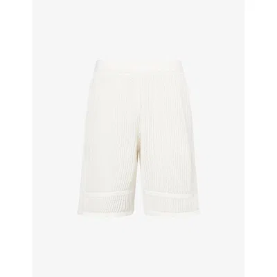 Daily Paper Mens Off White Football Knitted Bermuda Shorts Xl
