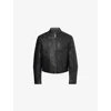Daily Paper Mens Black Structured De-bossed Leather Jacket In Black