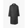 Daily Paper Mens Jet Black Rano Patch-pocket Padded Oversized Cotton Coat In Jet Black