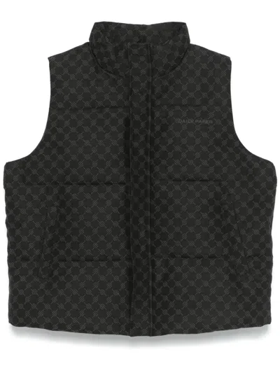Daily Paper Monogram-jacquard Gilet In Black