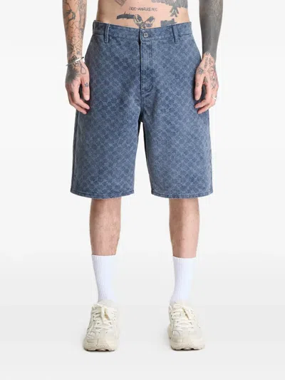 Daily Paper Monogram-print Washed Shorts In Multi