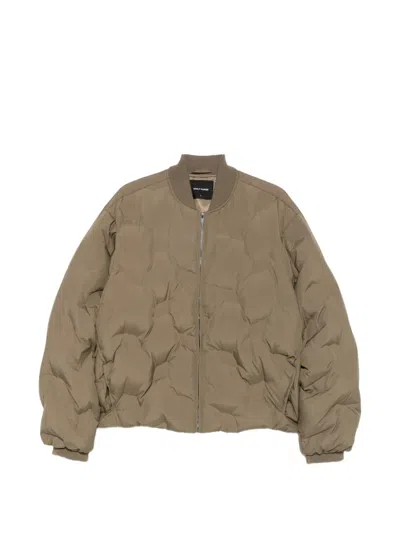 Daily Paper Monogram-quilted Puffer Jacket In Brown