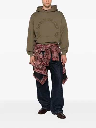 Daily Paper Orbit Logo-patch Hoodie In Green