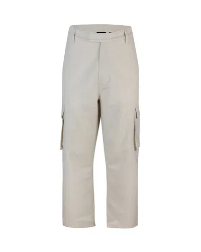 Daily Paper Pantalone Beige Linen Cargo In Toni Neutri