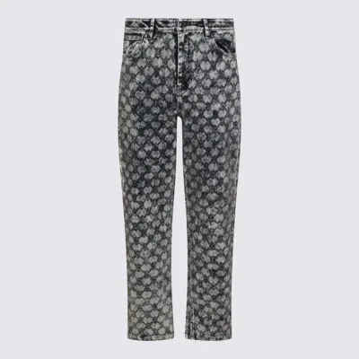 Daily Paper Dark Blue Cotton Pants In Multi