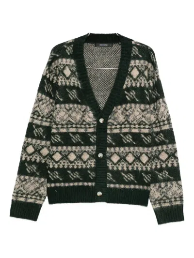 DAILY PAPER PATTERNED-INTARSIA CARDIGAN
