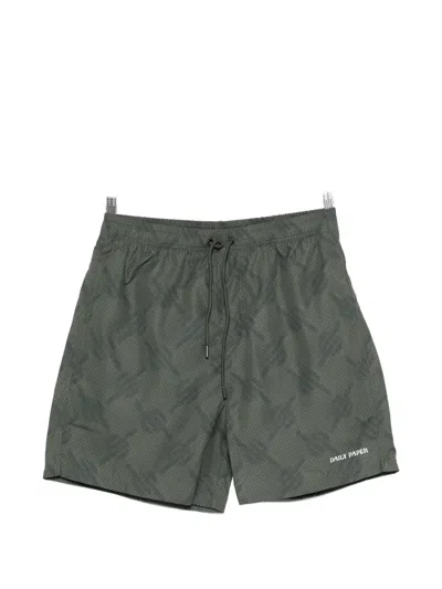 Daily Paper Patterned Swim Shorts In Green