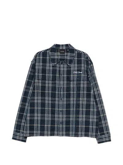 Daily Paper Plaid Flap-pocket Shirt In Blue