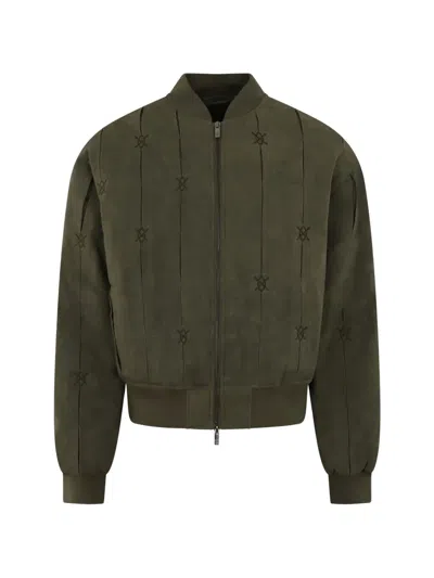 Daily Paper Rasal Logo-embroidered Bomber Jacket In Green