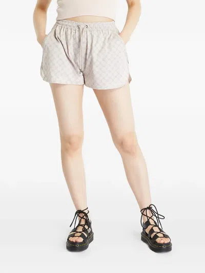 Daily Paper Reportia Monogram-print Drawstring Shorts In Gray