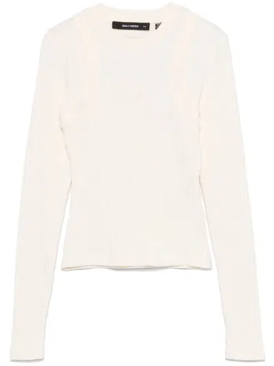 Daily Paper Ribbed Overlayer Top In Neutrals