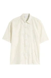 Daily Paper Salim Solid Short Sleeve Button-up Shirt In Frost White