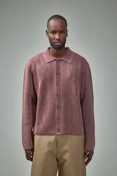 Daily Paper Shield Cable Cardigan In Red
