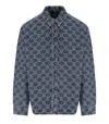 Daily Paper Camicia Blue Shield Laser Denim In Blue