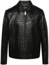 Daily Paper Silence Monogram Leather Jacket In Black