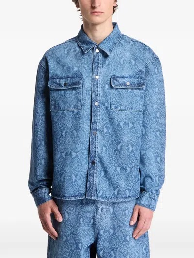 Daily Paper Snake Laser Rahul Denim Shirt Shirt In Multi