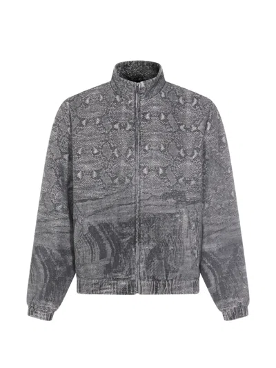 Daily Paper Snake Zipped Jacket In Gray