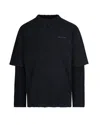 Daily Paper T-shirt A Maniche Lunghe Layered Black In Blue
