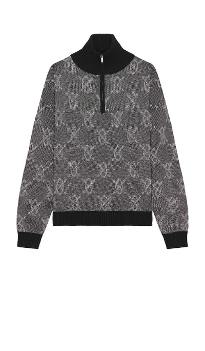 Daily Paper Tems Knit Sweater In Black & Rabbit Grey