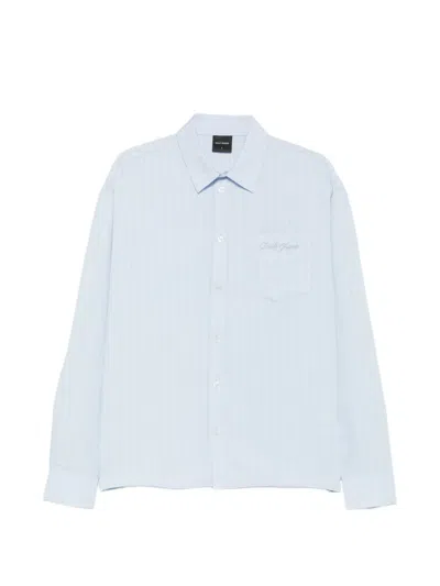 Daily Paper Textured-stripe Long-sleeve Shirt In Blue