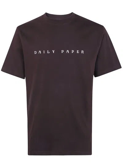 Daily Paper Alias Dias Logo-embroidered T-shirt In Brown