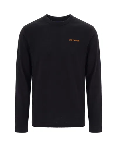 Daily Paper Black Crew Neck T-shirt In Blue