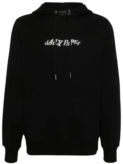 Daily Paper Unified Cotton Hoodie In Black