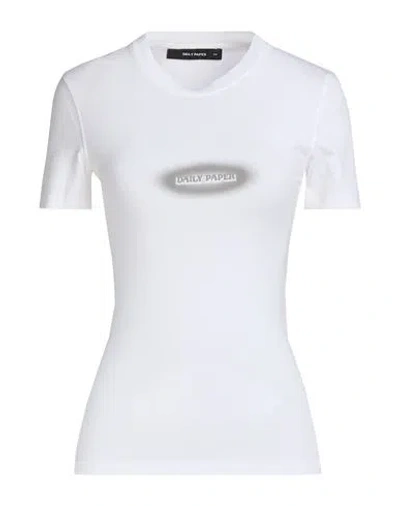Daily Paper Woman T-shirt White Size Xs Cotton, Elastane