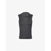 Daily Paper Womens Croc-print Semi-sheer Stretch-mesh Top Black Oyster