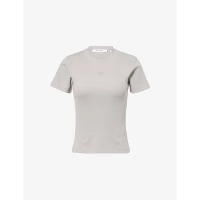 Daily Paper Womens  Unit Ribbed Stretch-cotton T-shirt In Grey