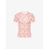 Daily Paper Womens  Hair Grid Aop Short-sleeves Stretch-woven T-shirt