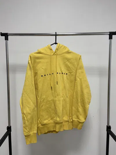 Pre-owned Daily Paper X Vintage Daily Paper Vintage Hoodie Logo Front Japanese Y2k Style In Yellow