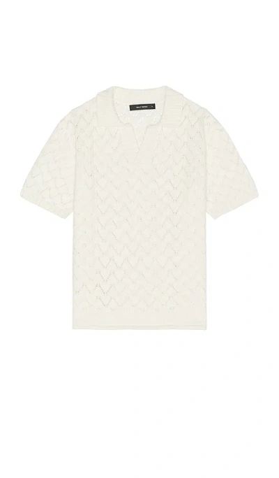 Daily Paper Yinka Relaxed Knit Short Sleeve Polo In White