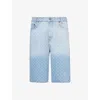 DAILY PAPER DAILY PAPER MEN'S MID BLUE ZELLA FADED-WASH DENIM SHORTS